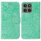 For Motorola Edge 60 Pro Lace Flower Embossing Flip Leather Phone Case(Green) - 1