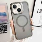 For iPhone 15 Plus J3 Magsafe Frame Bracket Shockproof Phone Case(Grey) - 1