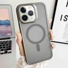 For iPhone 11 Pro Max J3 Magsafe Frame Bracket Shockproof Phone Case(Grey) - 1