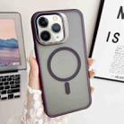 For iPhone 11 Pro Max J3 Magsafe Frame Bracket Shockproof Phone Case(Dark Purple) - 1
