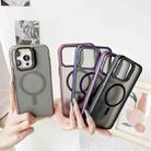 For iPhone 11 Pro Max J3 Magsafe Frame Bracket Shockproof Phone Case(Dark Purple) - 2