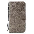 For Samsung Galaxy A55 Lace Flower Embossing Flip Leather Phone Case(Grey) - 3