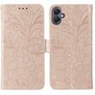 For Samsung Galaxy A05 Lace Flower Embossing Flip Leather Phone Case(Rose Gold) - 1