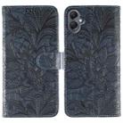 For Samsung Galaxy A06 4G / 5G Lace Flower Embossing Flip Leather Phone Case(Dark Blue) - 1