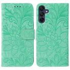For Samsung Galaxy A36 5G Lace Flower Embossing Flip Leather Phone Case(Green) - 1
