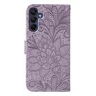 For Samsung Galaxy S25+ 5G / S24+ 5G Lace Flower Embossing Flip Leather Phone Case(Purple) - 3