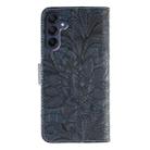 For Samsung Galaxy S25+ 5G / S24+ 5G Lace Flower Embossing Flip Leather Phone Case(Dark Blue) - 3