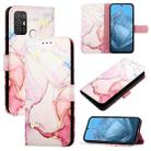 For ZTE Blade A52 PT003 Marble Pattern Flip Leather Phone Case(Rose Gold) - 1