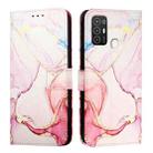 For ZTE Blade A52 PT003 Marble Pattern Flip Leather Phone Case(Rose Gold) - 2