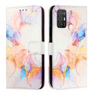 For ZTE Blade A52 PT003 Marble Pattern Flip Leather Phone Case(Galaxy Marble White) - 2