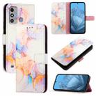 For ZTE Blade A53 PT003 Marble Pattern Flip Leather Phone Case(Galaxy Marble White) - 1