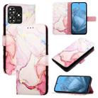 For ZTE Blade A73 4G PT003 Marble Pattern Flip Leather Phone Case(Rose Gold) - 1