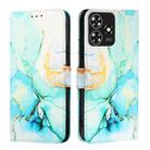 For ZTE Blade A73 4G PT003 Marble Pattern Flip Leather Phone Case(Green) - 2