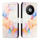 For ZTE Blade A73 5G PT003 Marble Pattern Flip Leather Phone Case(Galaxy Marble White) - 2