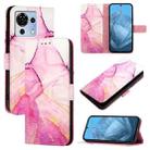 For ZTE Blade V50 Vita PT003 Marble Pattern Flip Leather Phone Case(Pink Purple Gold) - 1