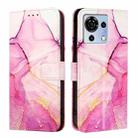 For ZTE Blade V50 Vita PT003 Marble Pattern Flip Leather Phone Case(Pink Purple Gold) - 2