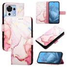 For ZTE Blade V50 Vita PT003 Marble Pattern Flip Leather Phone Case(Rose Gold) - 1