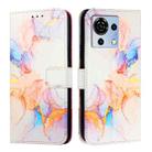 For ZTE Blade V50 Vita PT003 Marble Pattern Flip Leather Phone Case(Galaxy Marble White) - 2