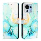 For ZTE Blade V50 Vita PT003 Marble Pattern Flip Leather Phone Case(Green) - 2