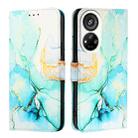 For ZTE Blade V40s PT003 Marble Pattern Flip Leather Phone Case(Green) - 2