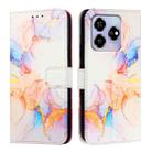 For ZTE Axon 60 / Blade V60 PT003 Marble Pattern Flip Leather Phone Case(Galaxy Marble White) - 2