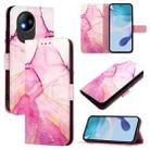 For ZTE Blade A35 Lite / A35 Core PT003 Marble Pattern Flip Leather Phone Case(Pink Purple Gold) - 1