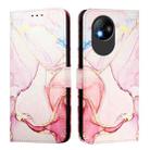 For ZTE Blade A35 Lite / A35 Core PT003 Marble Pattern Flip Leather Phone Case(Rose Gold) - 2