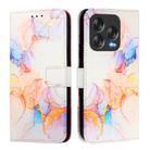 For ZTE Blade V70 Design PT003 Marble Pattern Flip Leather Phone Case(Galaxy Marble White) - 3