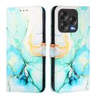 For ZTE Blade V70 Design PT003 Marble Pattern Flip Leather Phone Case(Green) - 3