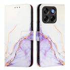 For ZTE Blade V70 Vita / nubia V70 Design PT003 Marble Pattern Flip Leather Phone Case(White Purple) - 3