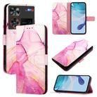For ZTE nubia Z60 Ultra PT003 Marble Pattern Flip Leather Phone Case(Pink Purple Gold) - 1