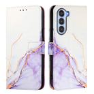 For ZTE nubia S 5G A403ZT PT003 Marble Pattern Flip Leather Phone Case(White Purple) - 3