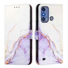 For ZTE Blade A53 Pro PT003 Marble Pattern Flip Leather Phone Case(White Purple) - 3