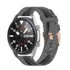 For Galaxy Watch 3 41mm Woven Nylon Watch Band, Size: Free Size 20mm(Black White) - 1