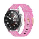 For Galaxy Watch 3 41mm Woven Nylon Watch Band, Size: Free Size 20mm(Pink) - 1