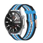 For Galaxy Watch 3 41mm Woven Nylon Watch Band, Size: Free Size 20mm(Black Sky Blue) - 1