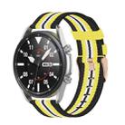 For Galaxy Watch 3 41mm Woven Nylon Watch Band, Size: Free Size 20mm(Black Yellow) - 1