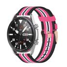 For Galaxy Watch 3 41mm Woven Nylon Watch Band, Size: Free Size 20mm(Black Pink) - 1