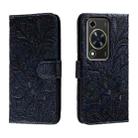 For Huawei Enjoy 70 Lace Flower Embossing Flip Leather Phone Case(Dark Blue) - 1