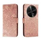 For Huawei Enjoy 70 Pro Lace Flower Embossing Flip Leather Phone Case(Rose Gold) - 1