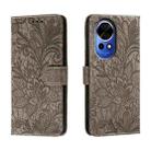 For Huawei Nova 12 Lace Flower Embossing Flip Leather Phone Case(Grey) - 1