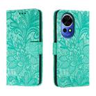 For Huawei Nova 12 Lace Flower Embossing Flip Leather Phone Case(Green) - 1