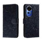 For Huawei Nova 12 Lace Flower Embossing Flip Leather Phone Case(Dark Blue) - 1