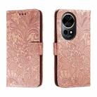 For Huawei Nova 12 Pro Lace Flower Embossing Flip Leather Phone Case(Rose Gold) - 1