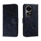 For Huawei Nova 12 Pro Lace Flower Embossing Flip Leather Phone Case(Dark Blue) - 1