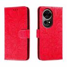 For Huawei Nova 12 Pro Lace Flower Embossing Flip Leather Phone Case(Red) - 1