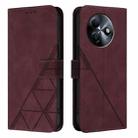 For Itel S24 Crossbody 3D Embossed Flip Leather Phone Case(Wine Red) - 2