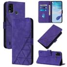 For Itel A48 Crossbody 3D Embossed Flip Leather Phone Case(Purple) - 1