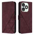 For Itel A50 Crossbody 3D Embossed Flip Leather Phone Case(Wine Red) - 2