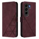 For Itel Power 70 Crossbody 3D Embossed Flip Leather Phone Case(Wine Red) - 2